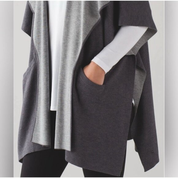 LULULEMON- After Asana Wrap Convertible Scarf Shawl Cardigan Cashmere Bamboo - Picture 7 of 10